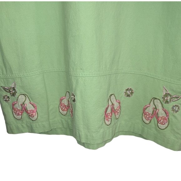 Jane Ashley 90's Y2K 100% Cotton Casual Midi Shift Dress Summer Beachy Wear sz S - Picture 3 of 10